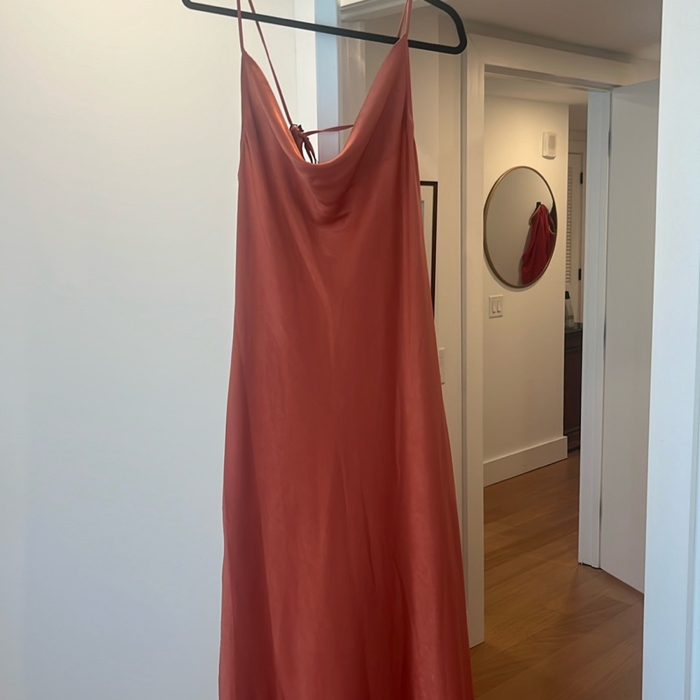 BCBG Orange Cowl Neck Maxi Dress